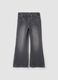 Jeggings grigi flare in cotone e viscosa elasticizzata per bambina_0