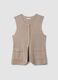 Beige viscose-blend gilet with jewel buttons_0