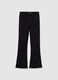 Girls' Black Stretch Cotton Flare Treggings_3