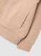 Girls' beige hoodie in pure cotton regular fit with hood and zip_2