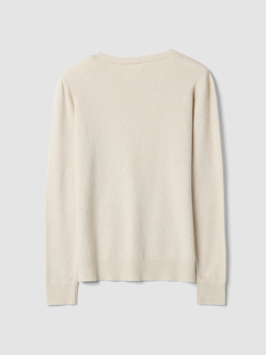Beige viscose-blend jumper with m&eacute;lange yarns_6
