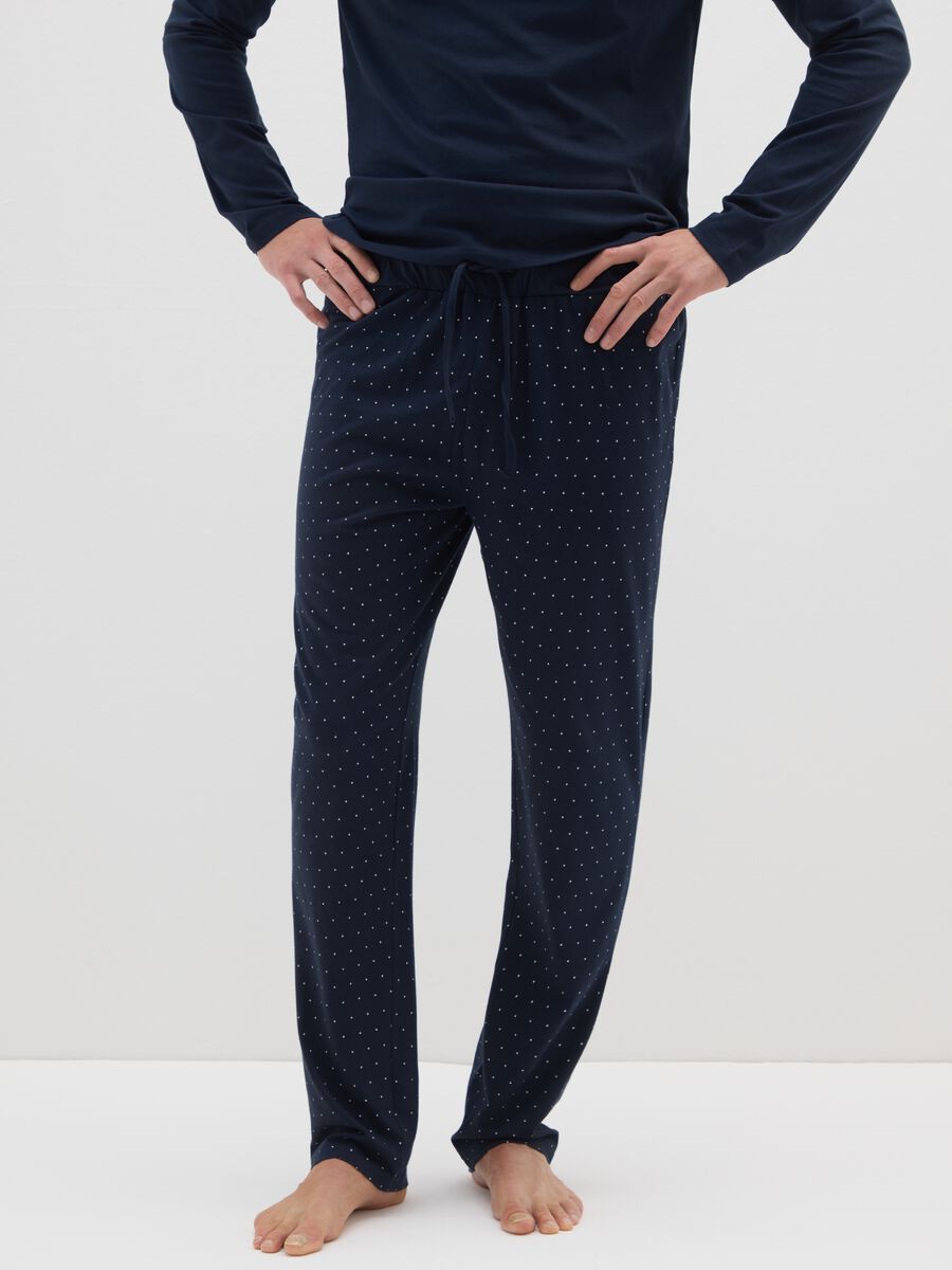 Pigiama in puro cotone blu regular fit_3