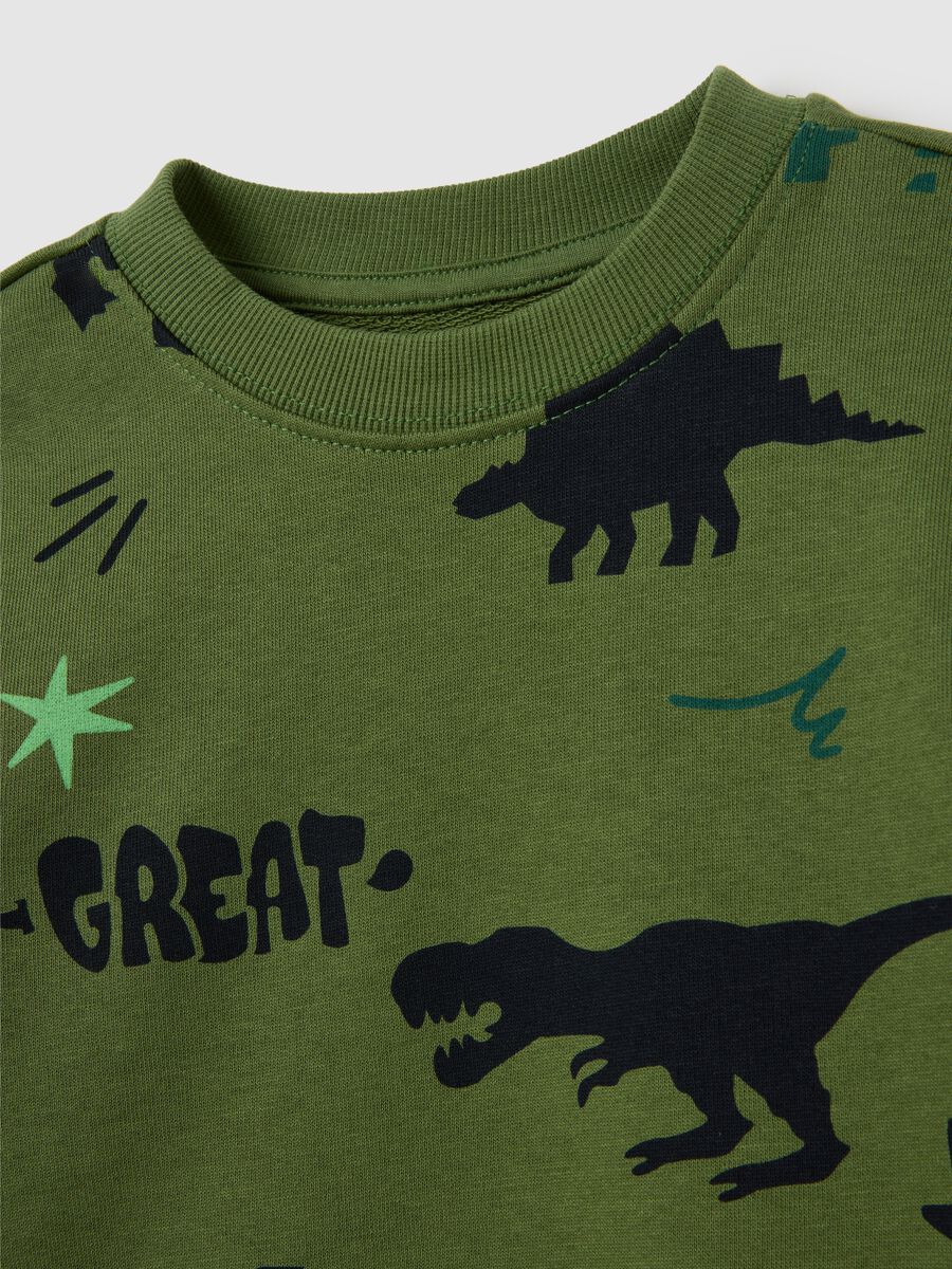 Green regular fit pure cotton kids sweatshirt_2