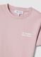 T-shirt in puro cotone rosa slim fit con scritta_1
