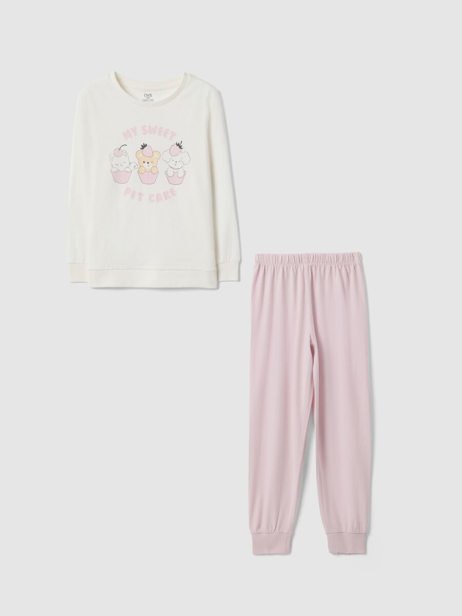 Pigiama in puro cotone multicolor regular fit per bambina_0