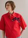 Red pure cotton shirt with chest pocket, oversized fit_0