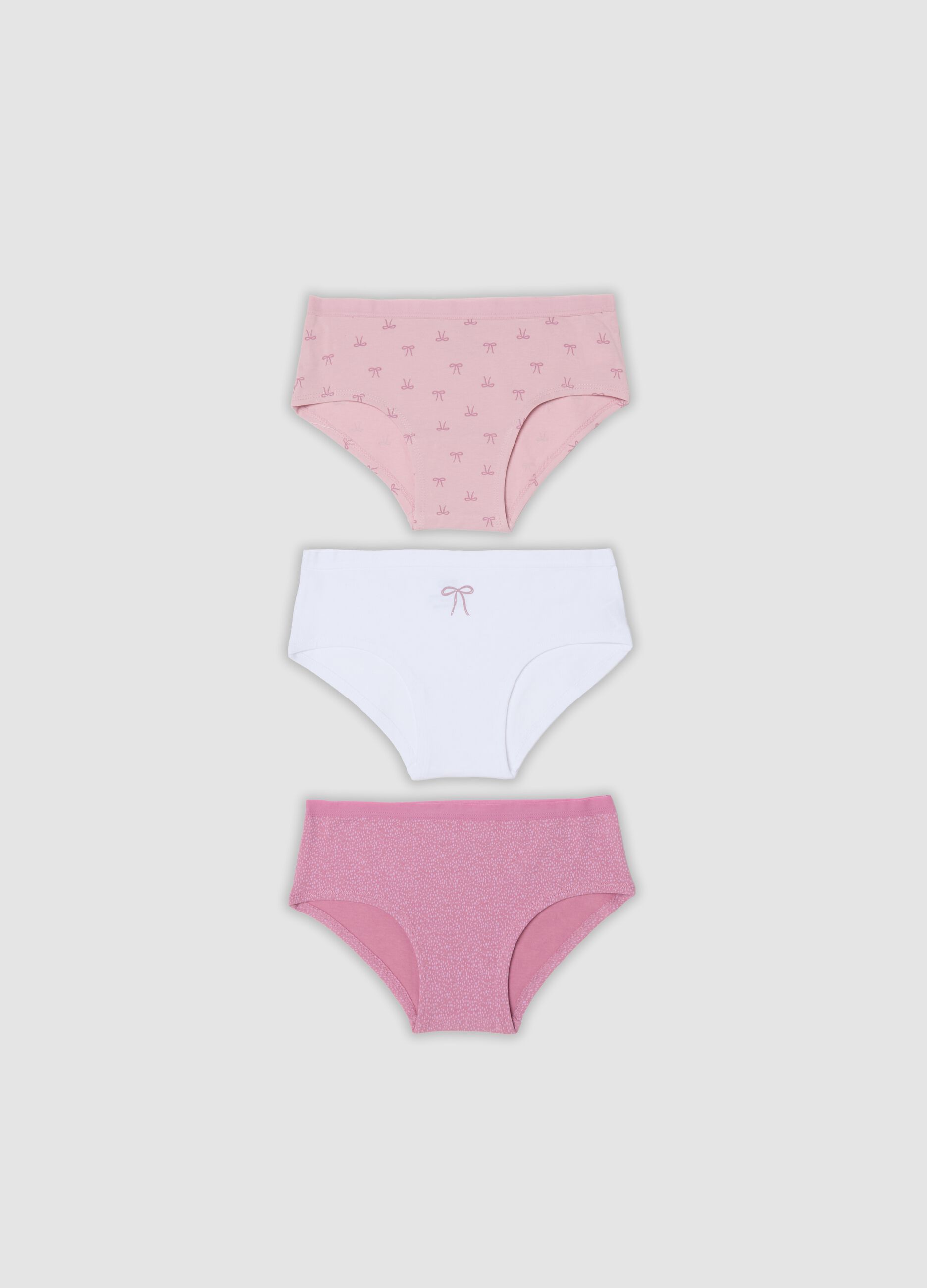 Girls&rsquo; 3-pack multicolour organic stretch cotton briefs