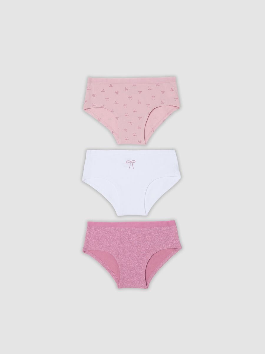 Girls&rsquo; 3-pack multicolour organic stretch cotton briefs_0
