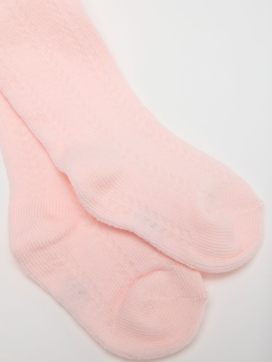 Pink cotton stretch tights_1