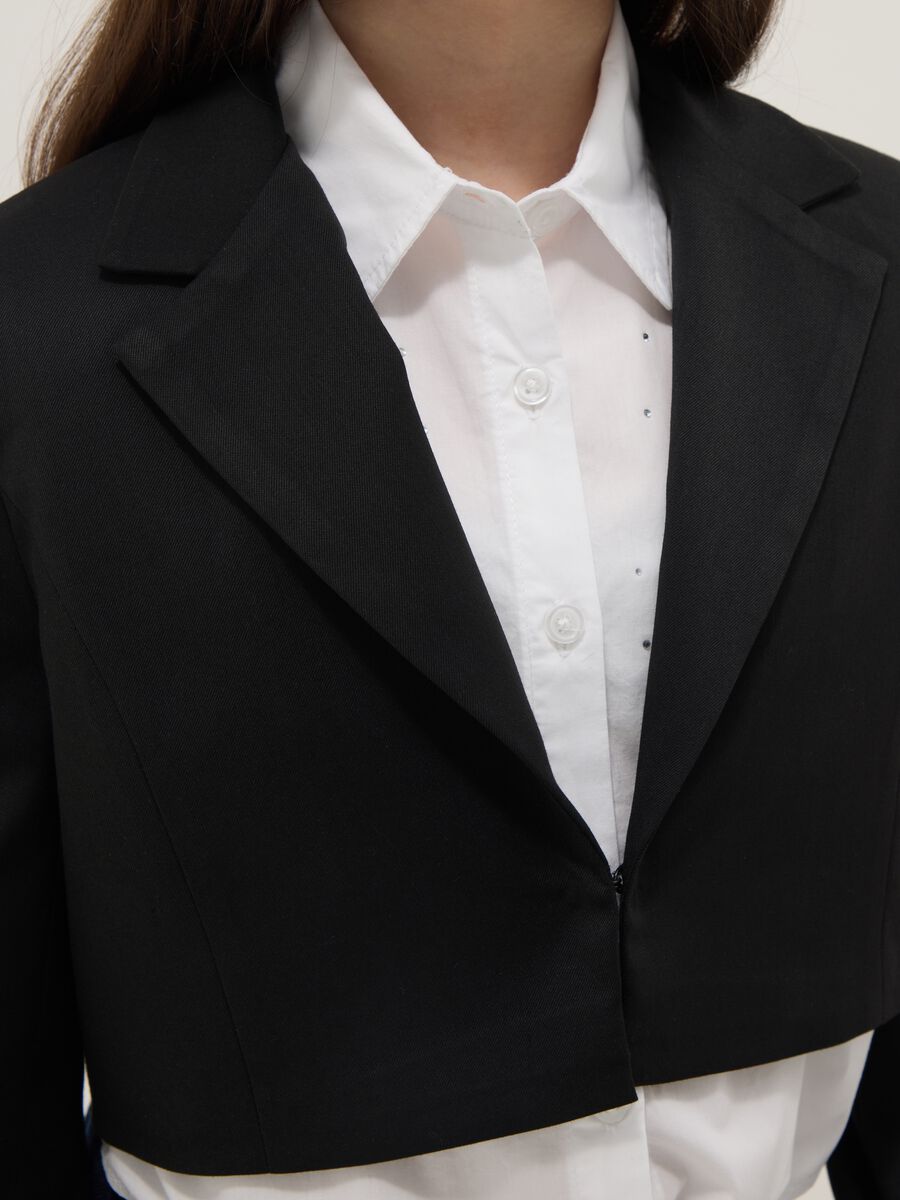 Blazer corto nero da ragazza regular fit_2