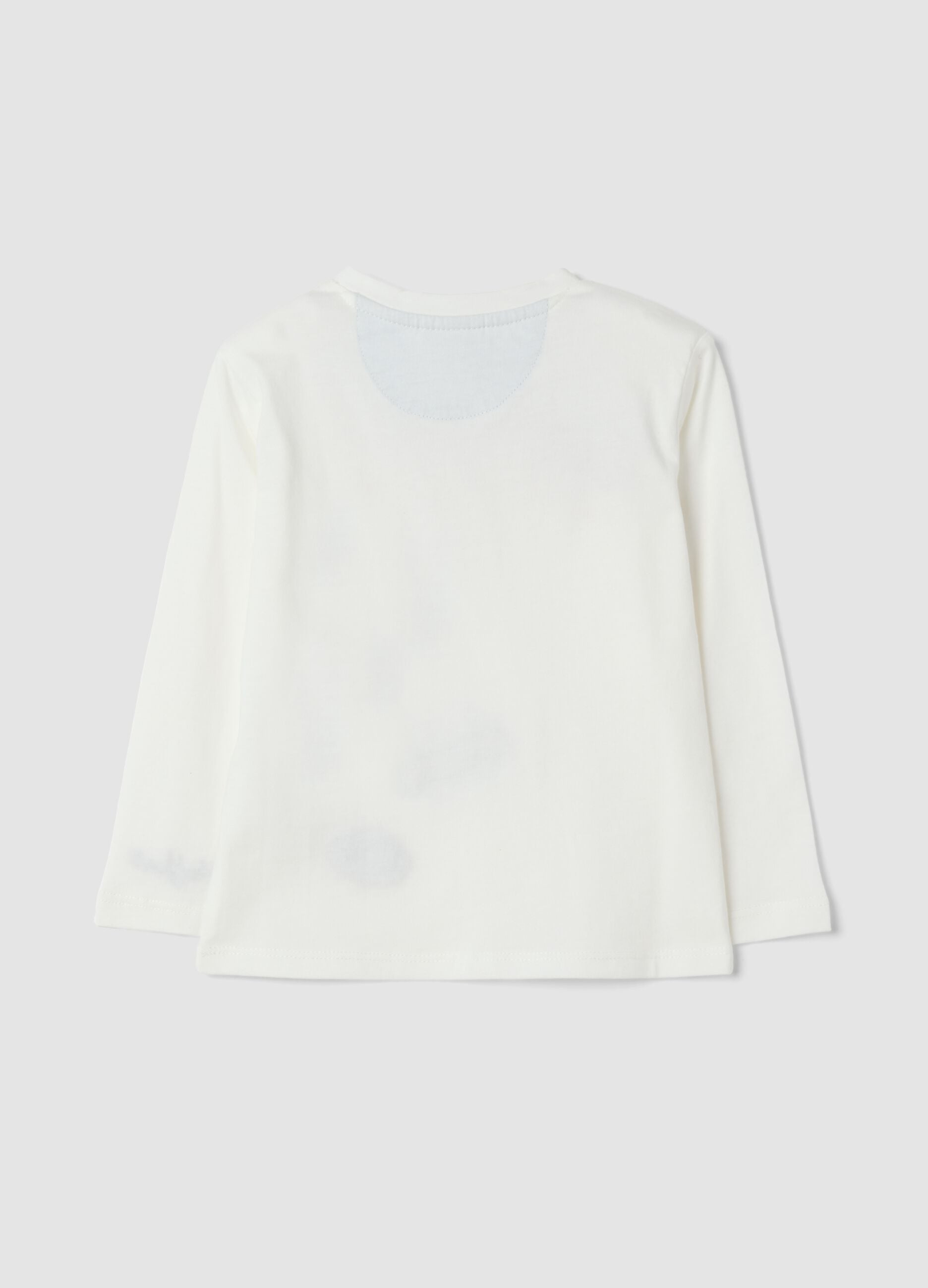 Maglietta bianco sporco in puro cotone organico con girocollo