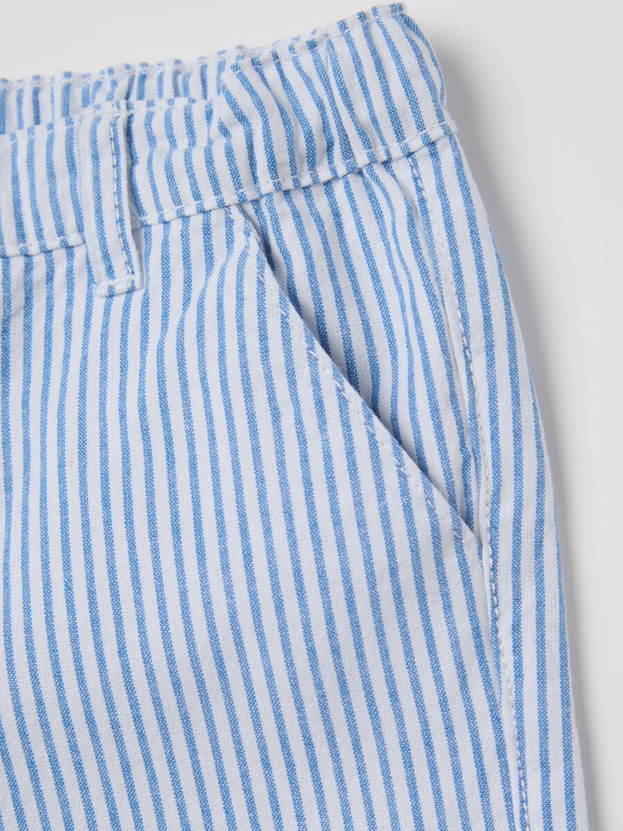 Light blue and white striped shorts in cotton_2