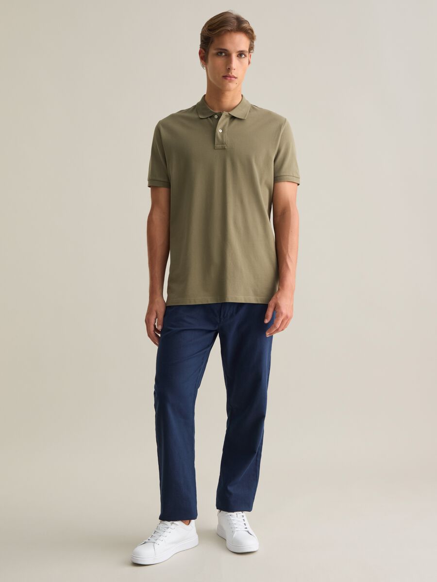 Green short sleeve cotton polo_1