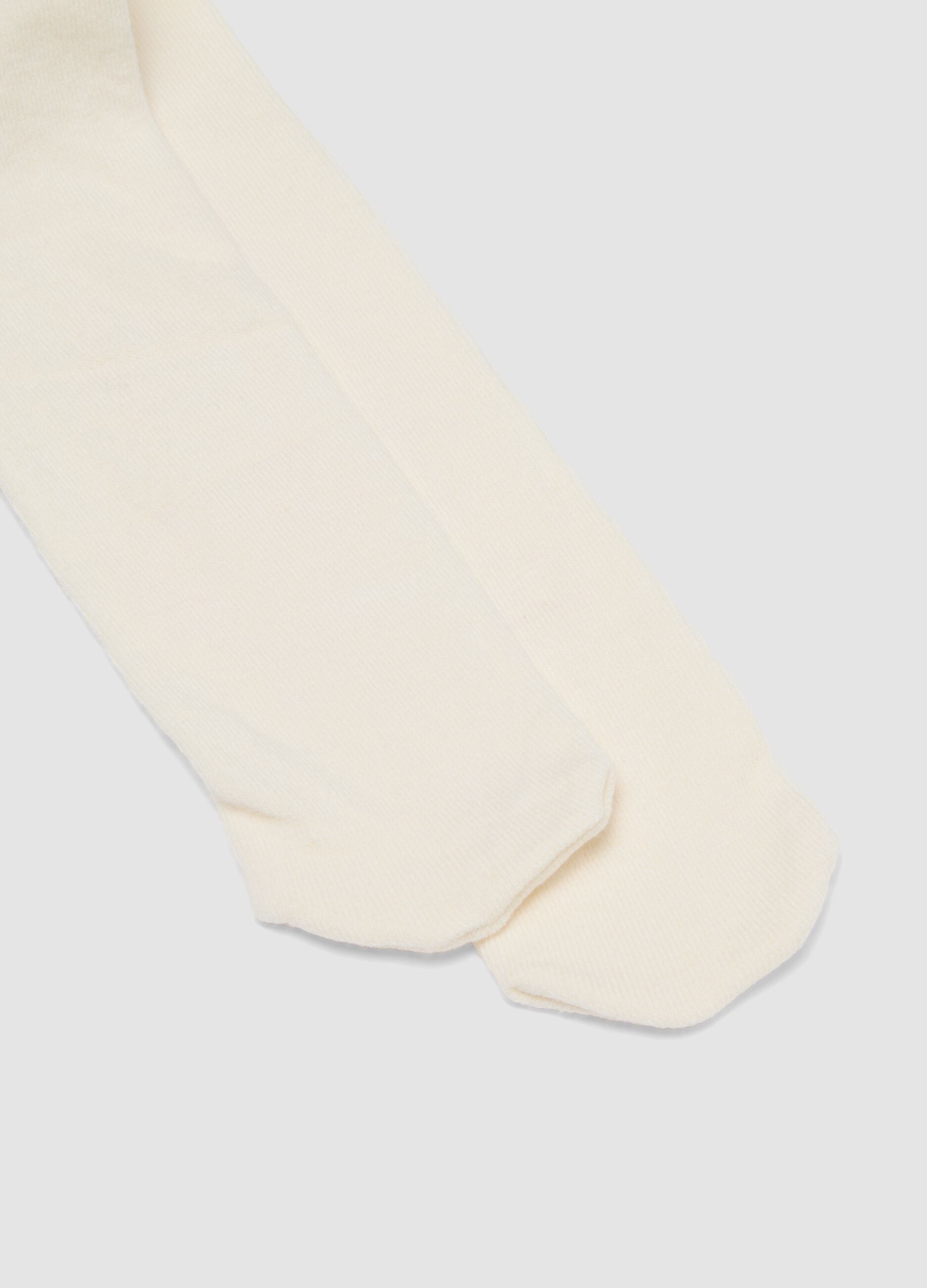 Collant bianco in cotone organico elasticizzato