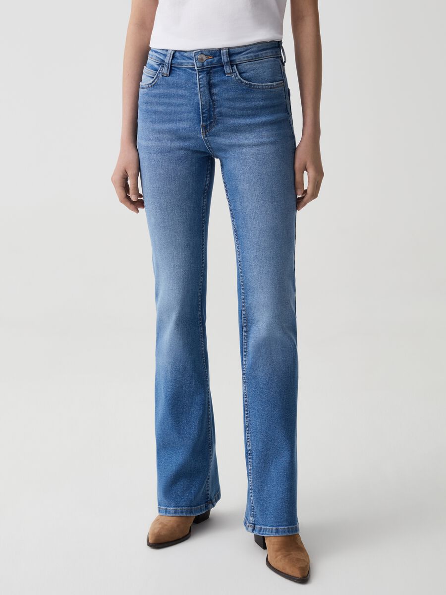 Flare-fit stretch jeans_1