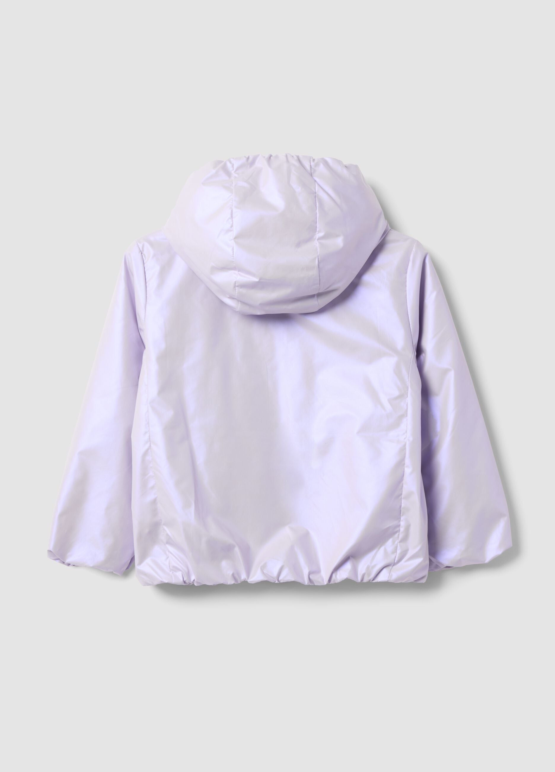 Lightweight purple zip-up hooded jacket for girls, regular fit