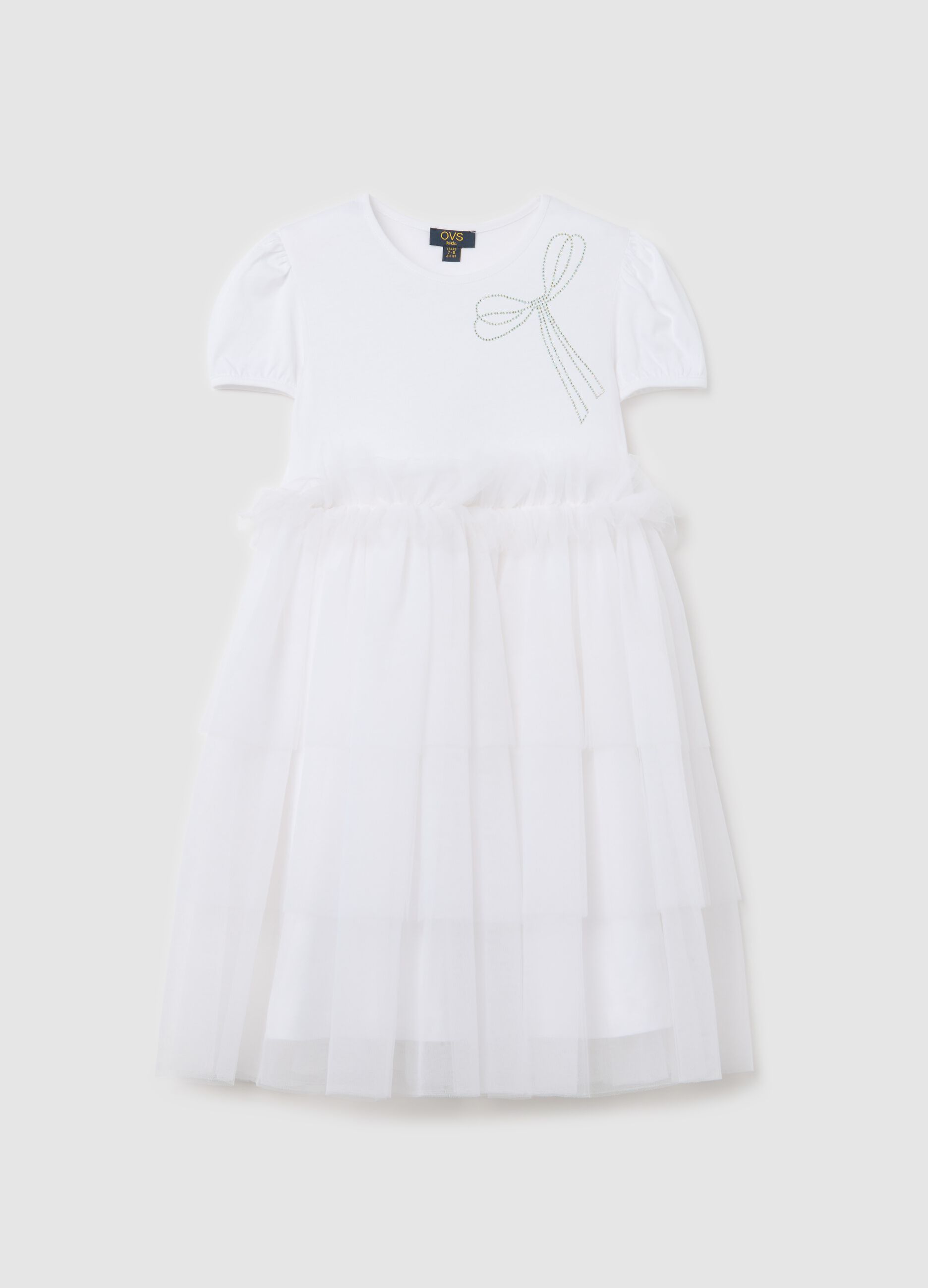 White dress with tulle skirt