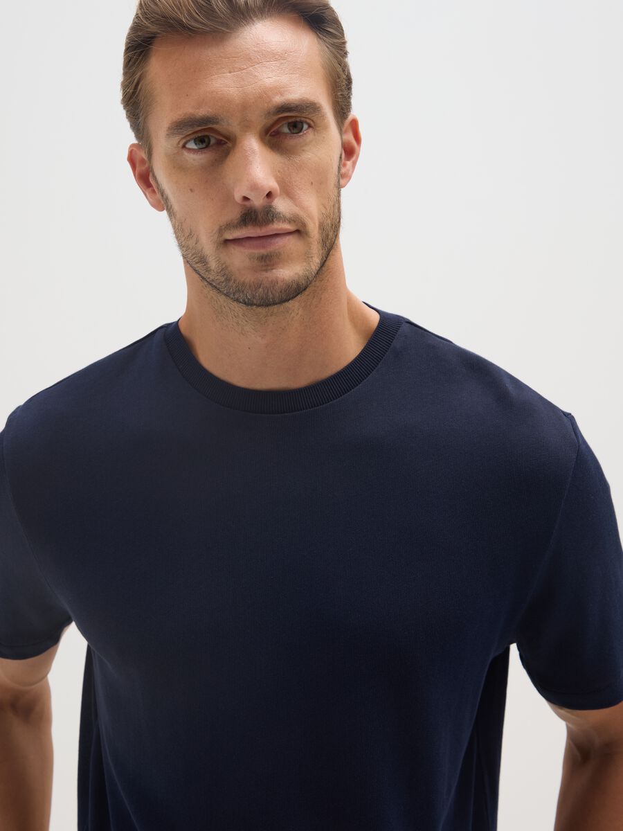 Blue Regular Fit Pure Cotton T-shirt_3
