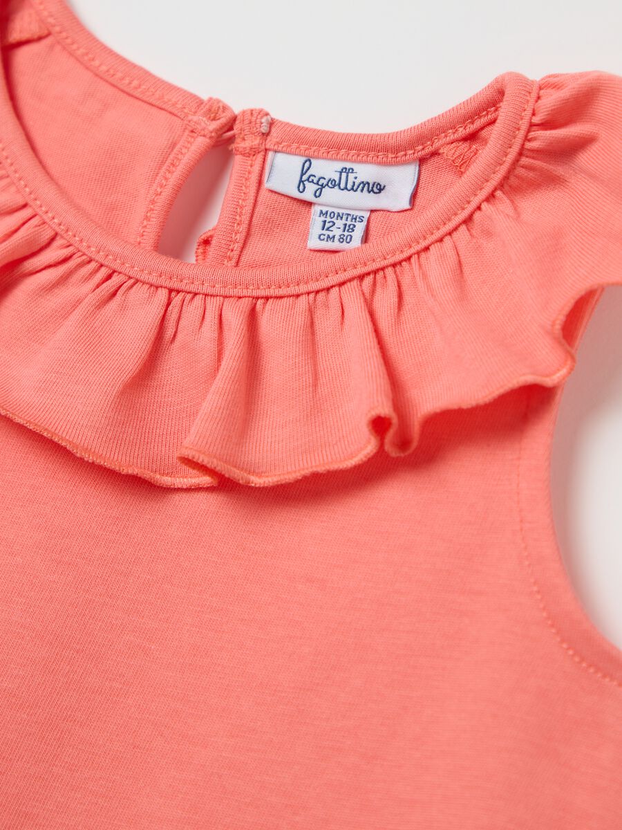 Baby Girl Top in Pure Cotton Pink Regular Fit with Ruffles_2