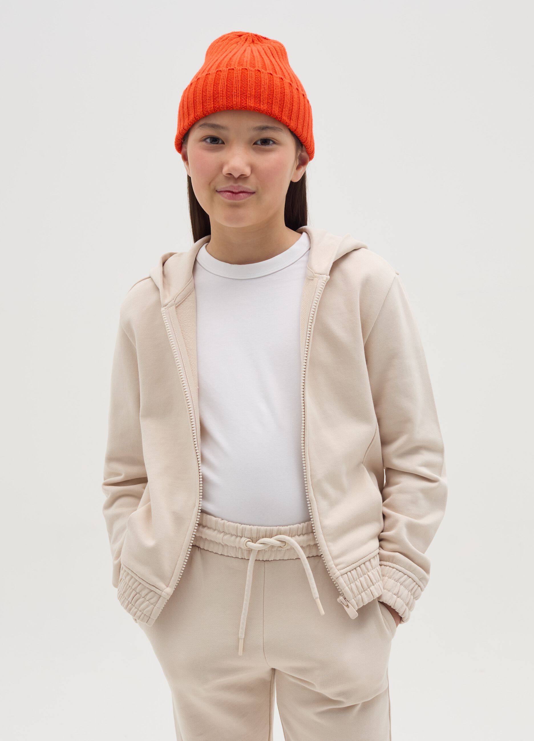 French terry full-zip hoodie