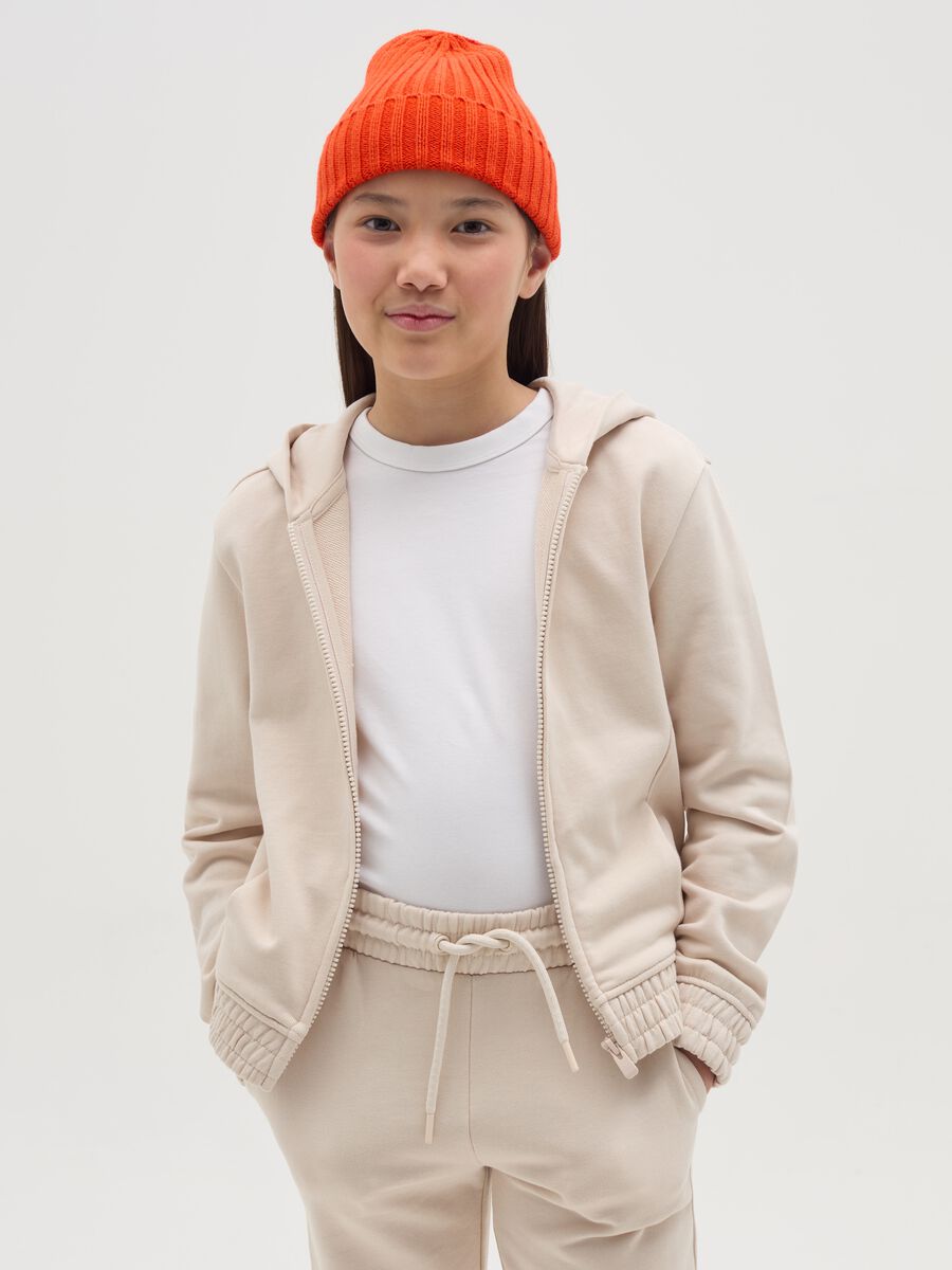Full-zip Essential in French Terry con cappuccio _0