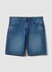 Blue stretch cotton-blend denim shorts, regular fit_4