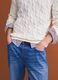 Maglia bianca in misto lana a trecce con dolcevita regular fit_3