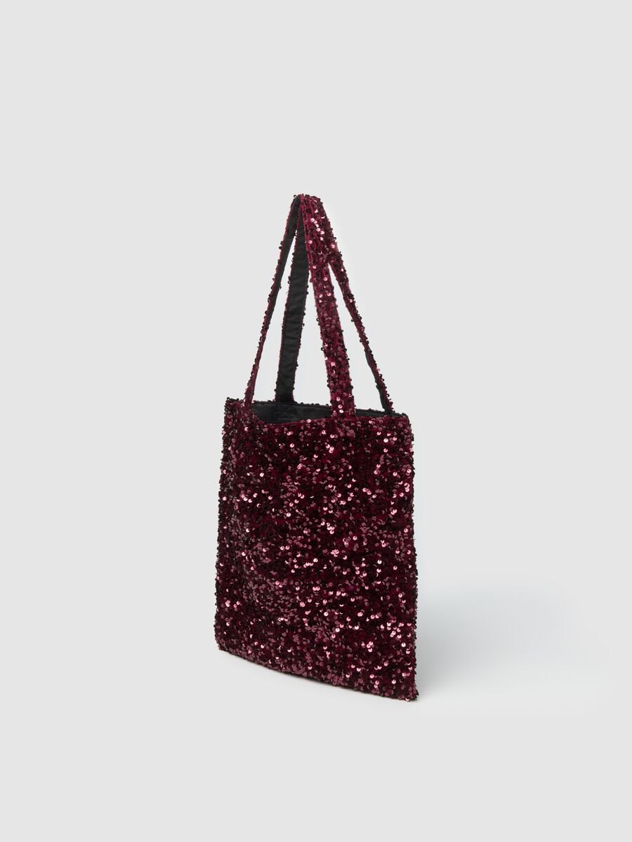 Red Shopper Bag with Sequins_1