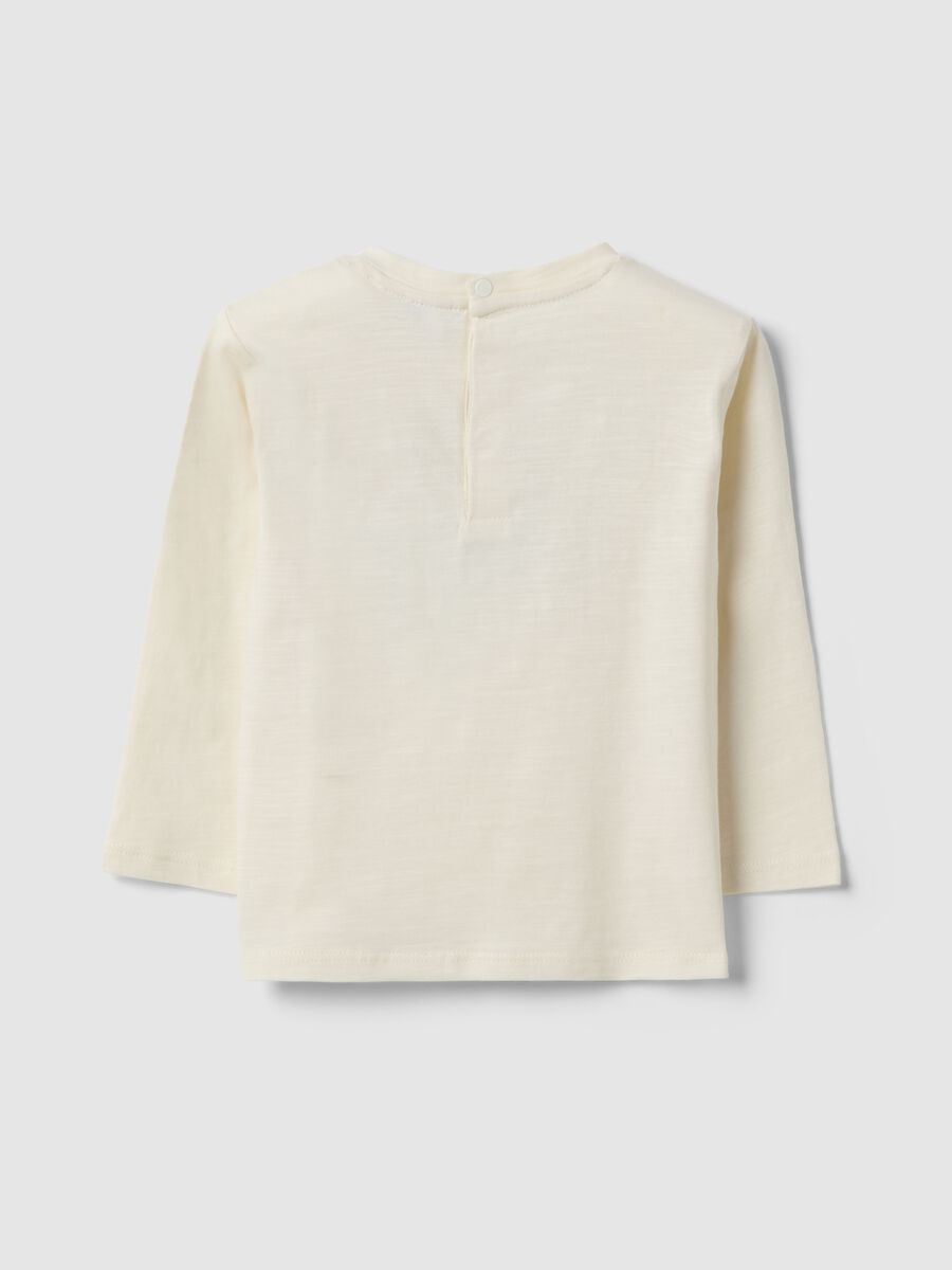 Baby boys&rsquo; white pure cotton regular-fit T-shirt with teddy bear print_1