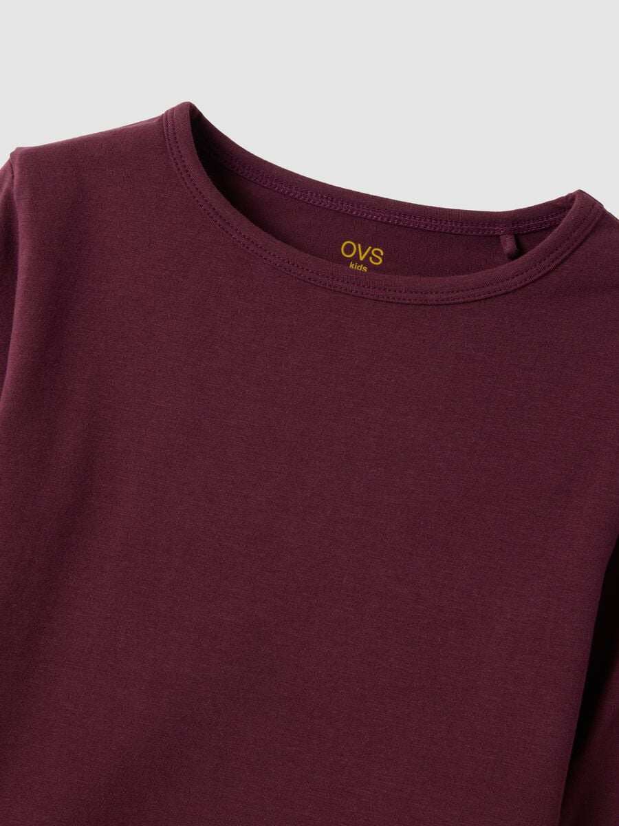 T-shirt viola in jersey di cotone organico elasticizzato slim fit_1
