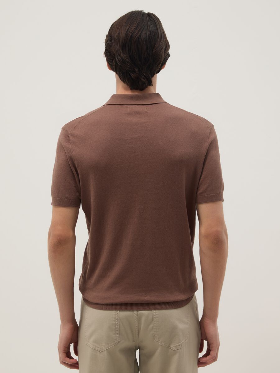 Brown pure cotton polo regular fit_3