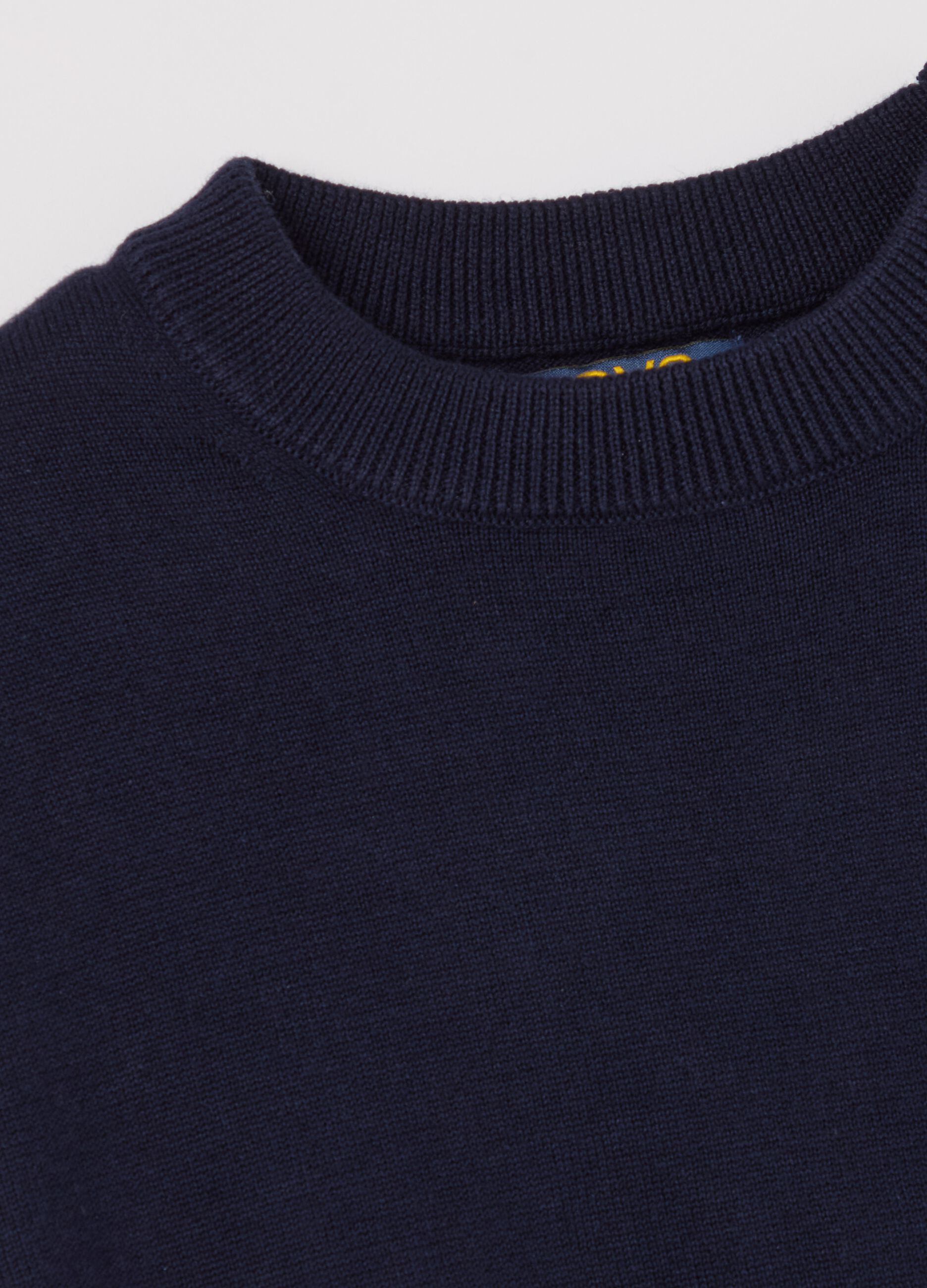 Pullover in cotone tinta unita 