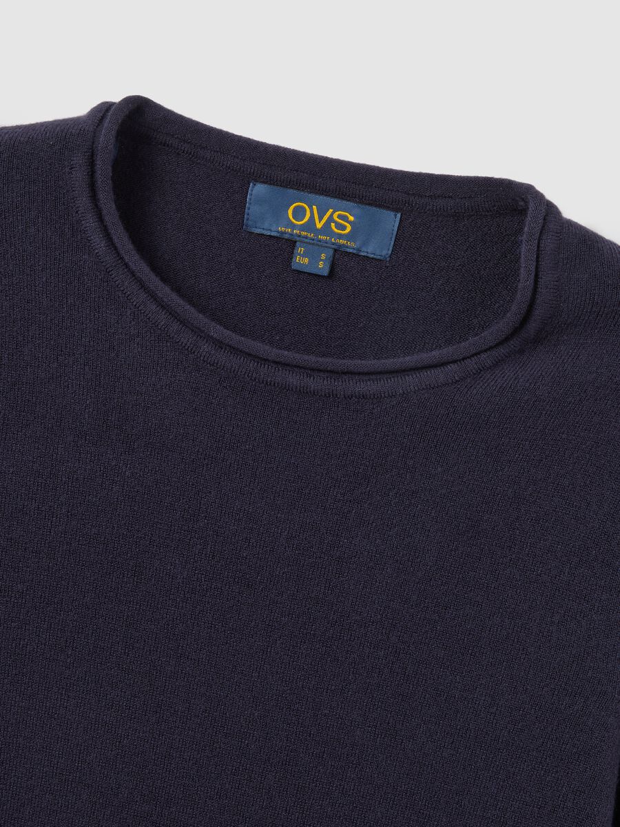 Blue Crew Neck Sweater Fitted Fit_5