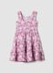 Pink sleeveless stretch dress with floral print_1