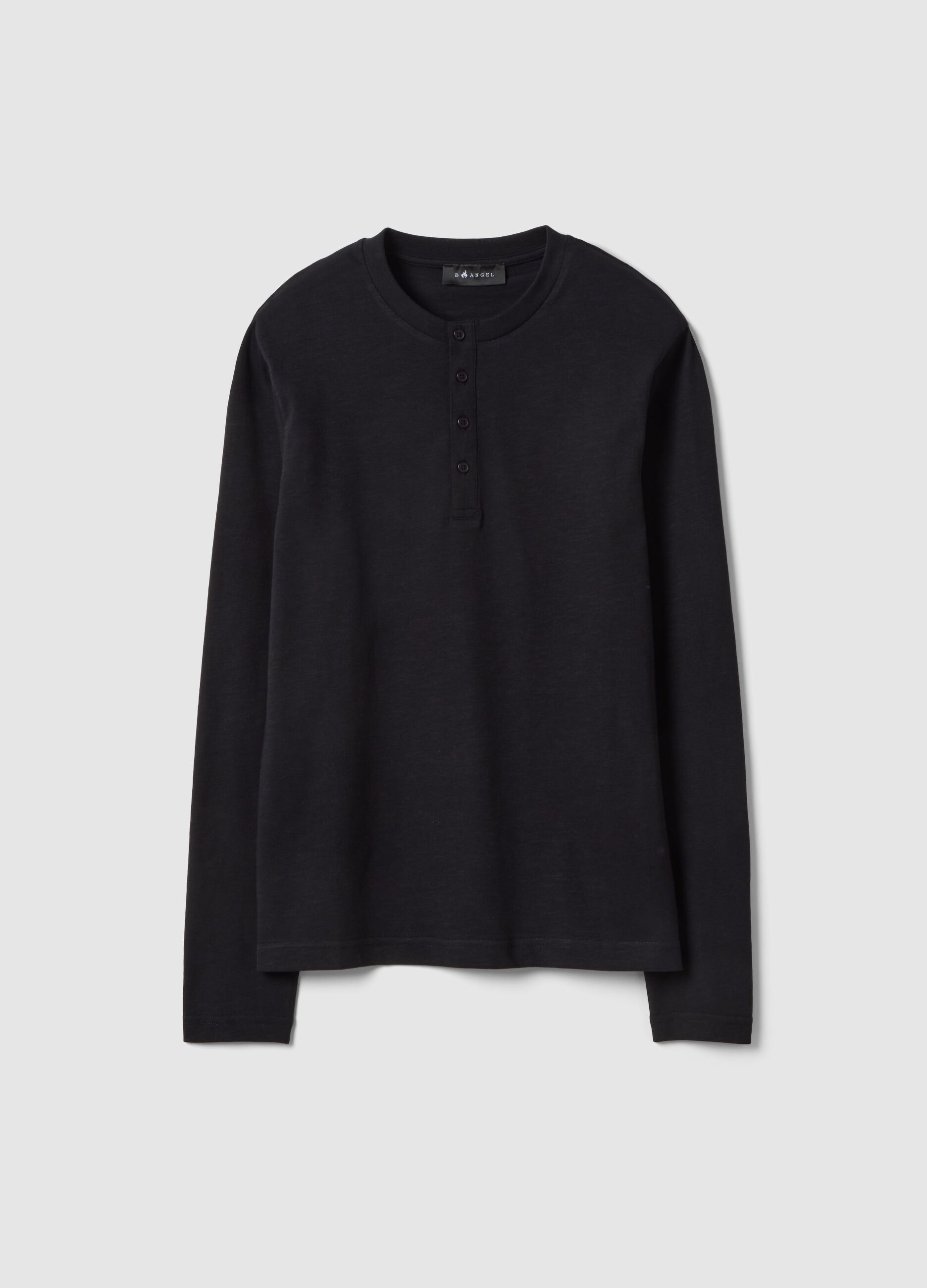 Black pure cotton regular fit top with buttons