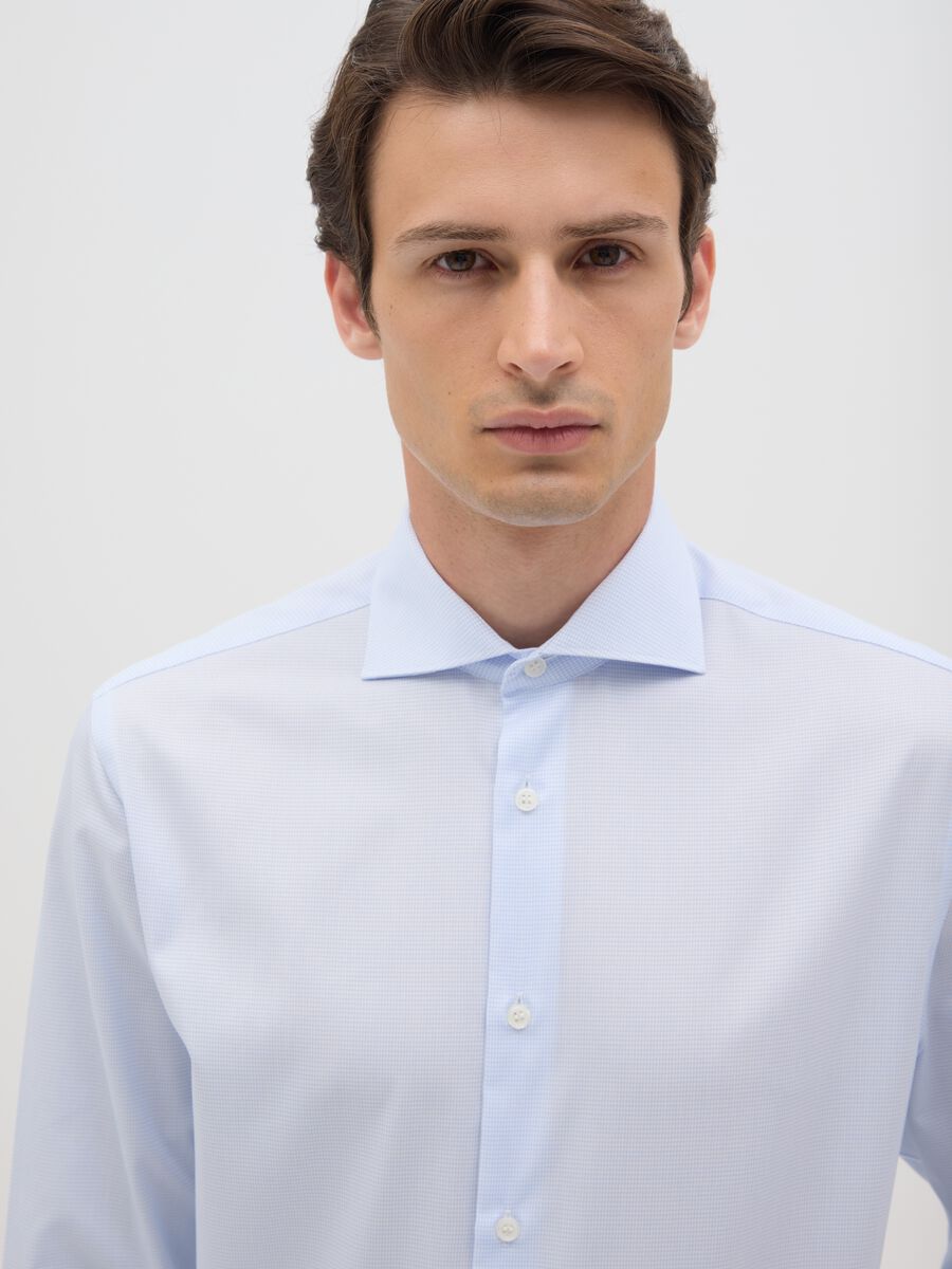 Men's light blue pure cotton regular fit shirt_1