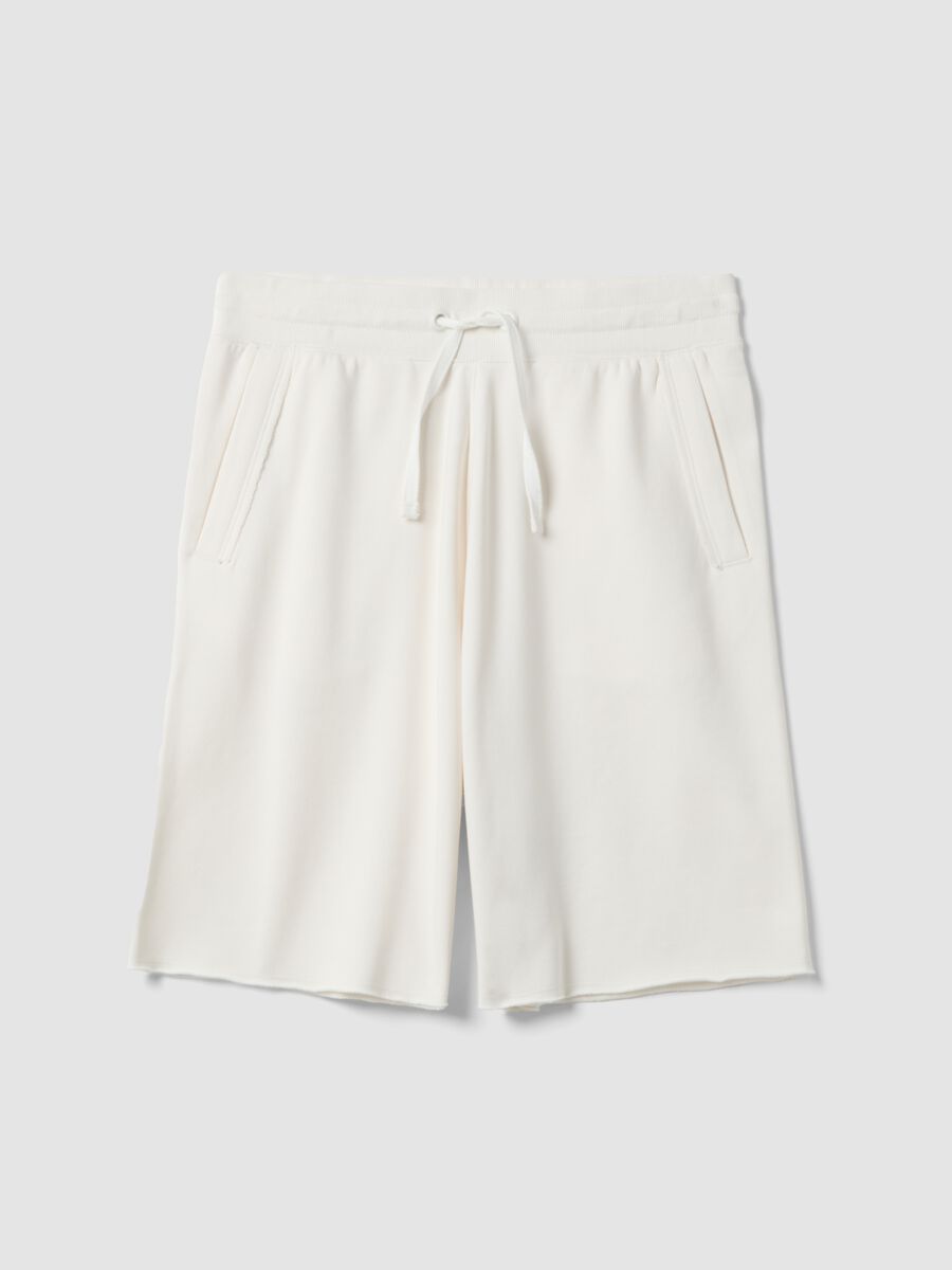 White relaxed-fit cotton-blend shorts_4