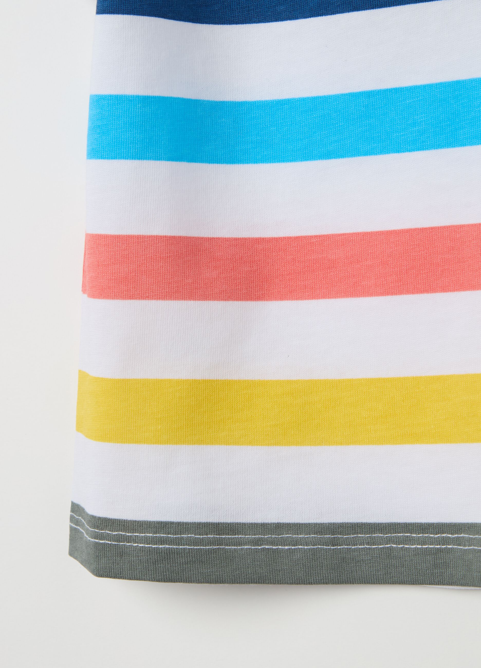Cotton T-shirt with striped pattern