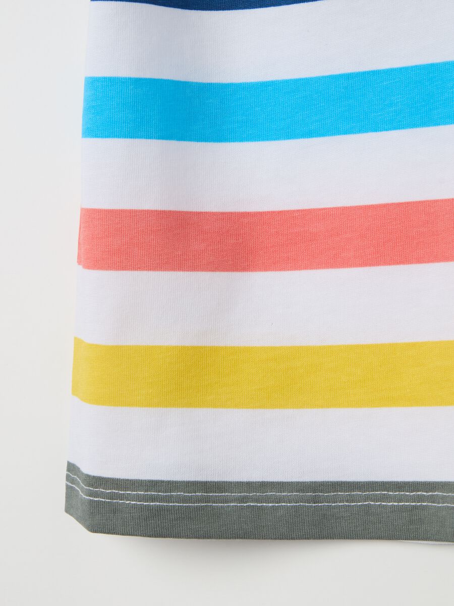 Cotton T-shirt with striped pattern_3