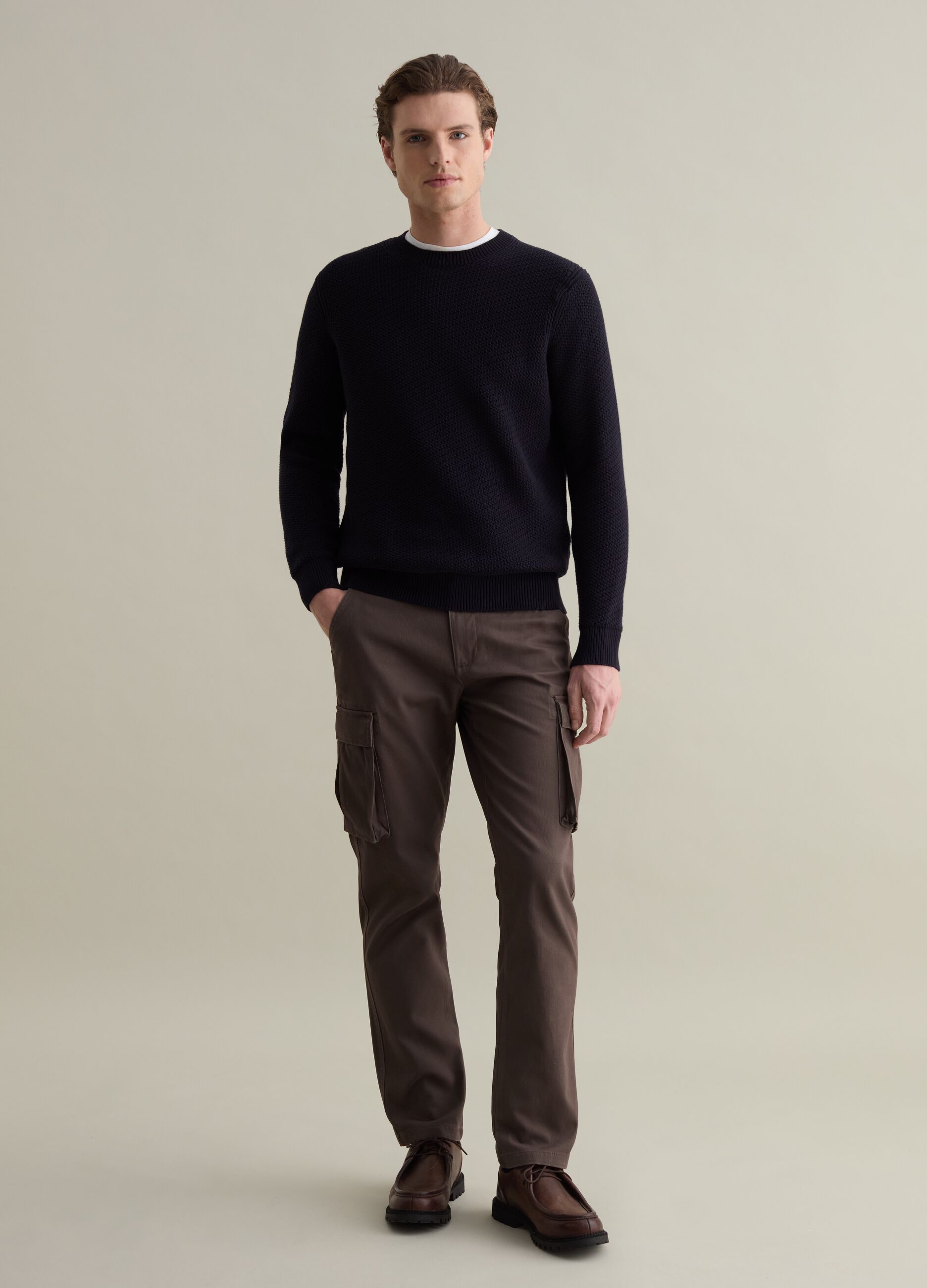 Cargo trousers in piquet