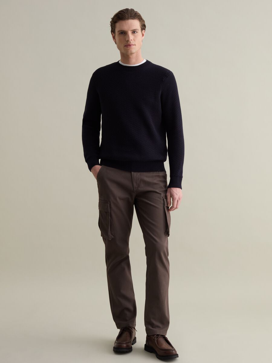Cargo trousers in piquet_0