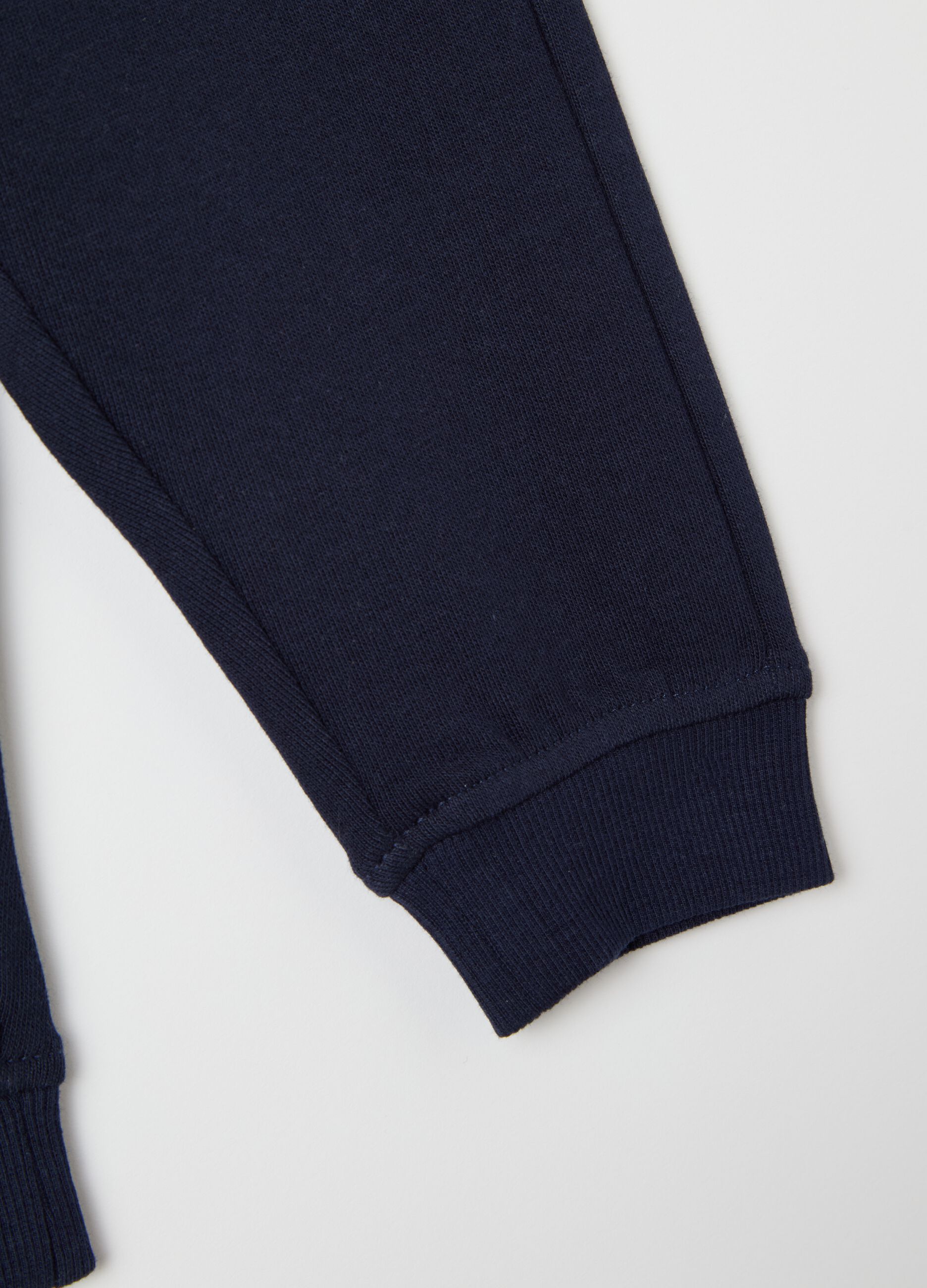 Cotton joggers with drawstring and print