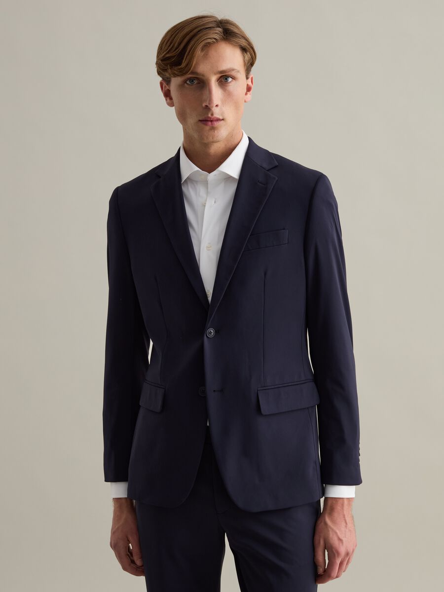 Tech easy-fit blazer in technical fabric_0