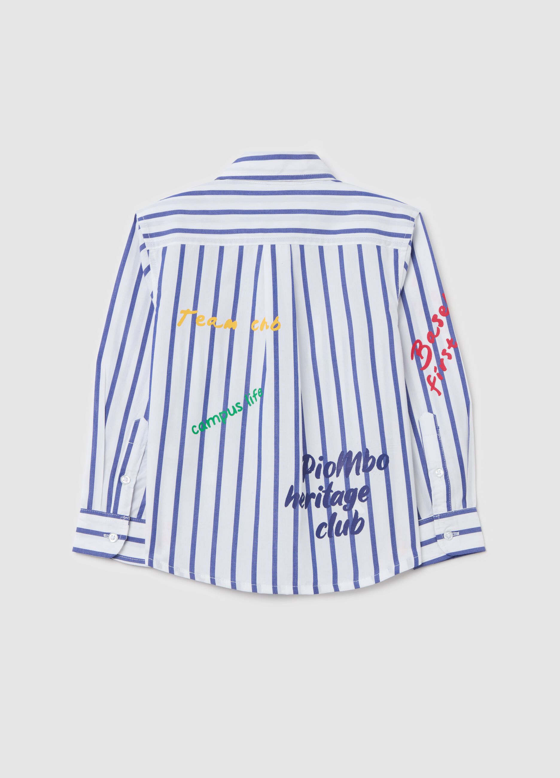 Striped shirt with lettering print