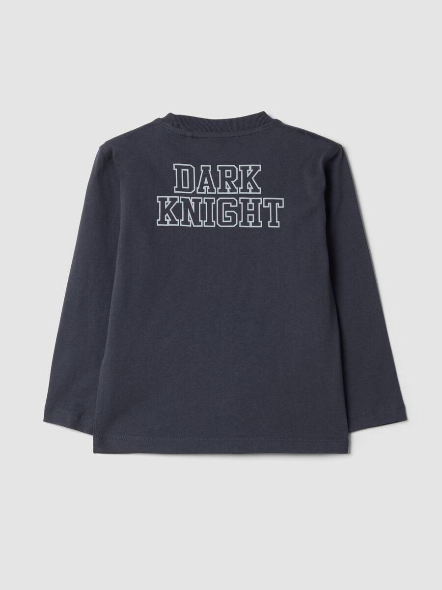 T-shirt blu in puro cotone con stampa Batman over fit_1
