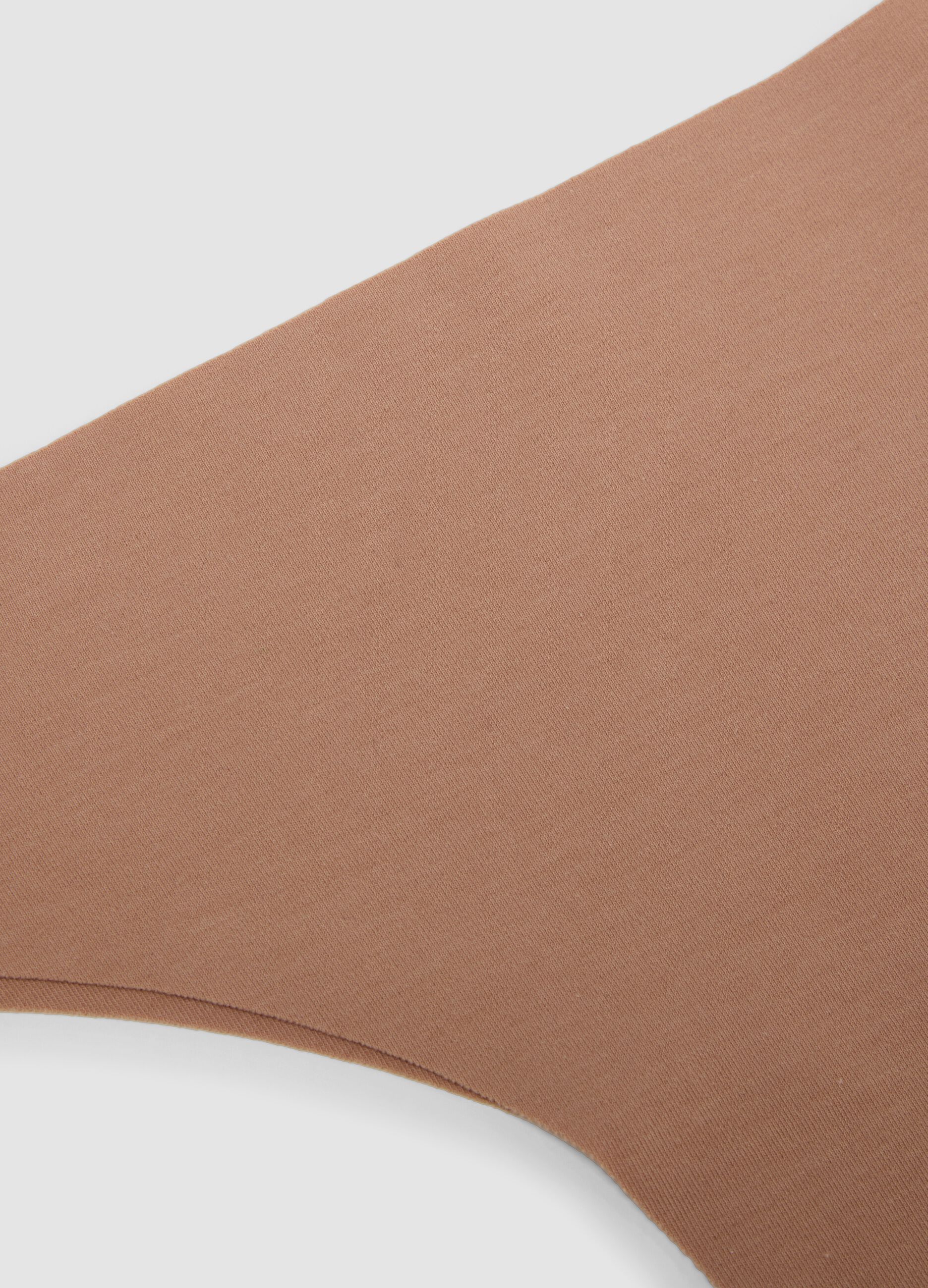 Slip alla brasiliana in cotone elasticizzato beige regular fit