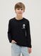 Boys' pure cotton black regular fit t-shirt with print_0