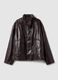 Shiny brown oversized viscose-blend jacket_4