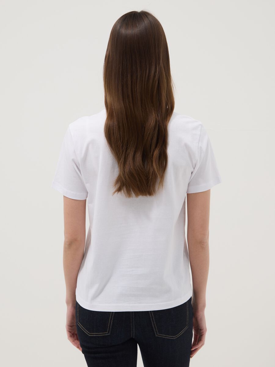 White pure cotton regular fit T-shirt with SpongeBob print_3