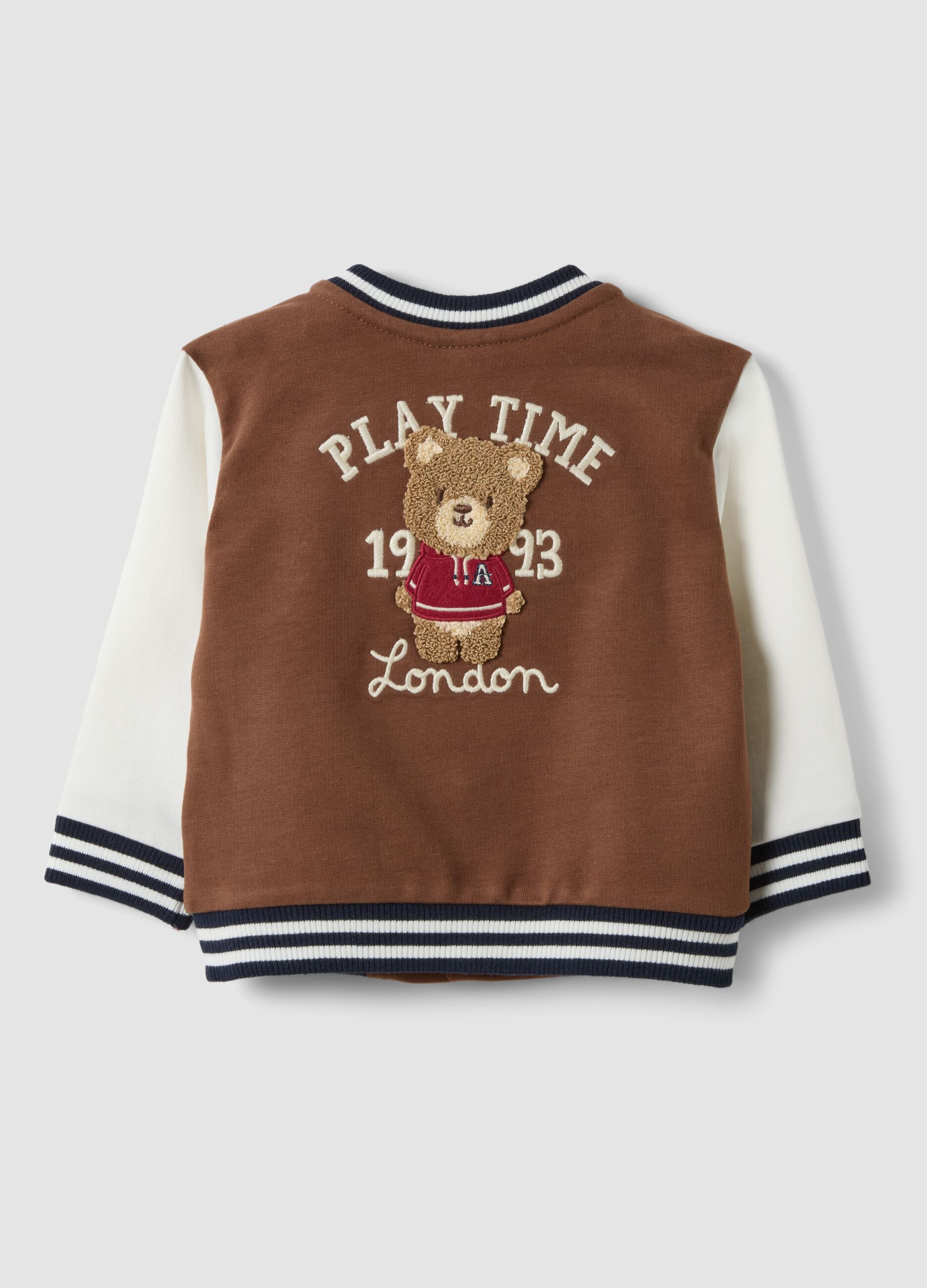Brown organic cotton sweatshirt for baby, regular fit